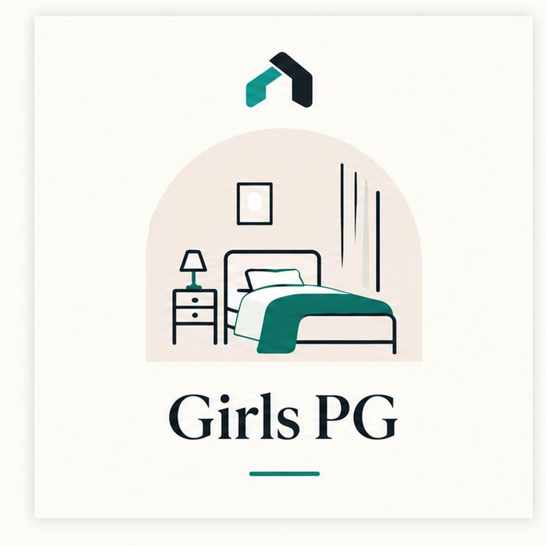 GableStay Girls PG in Noida — teal and charcoal accommodation illustration.